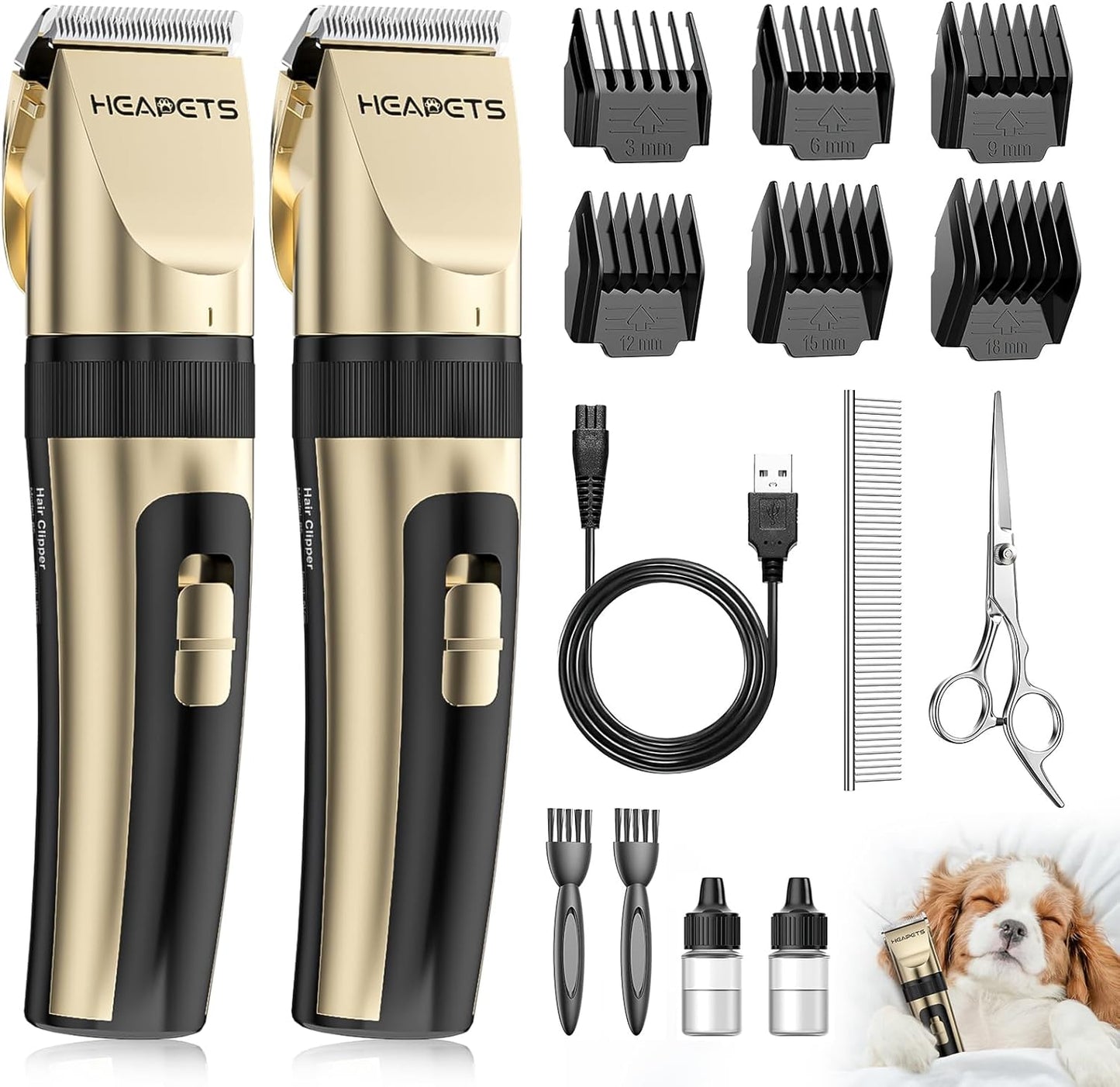 Dog Clippers for Grooming - Cordless Pet Hair Trimmers Set
