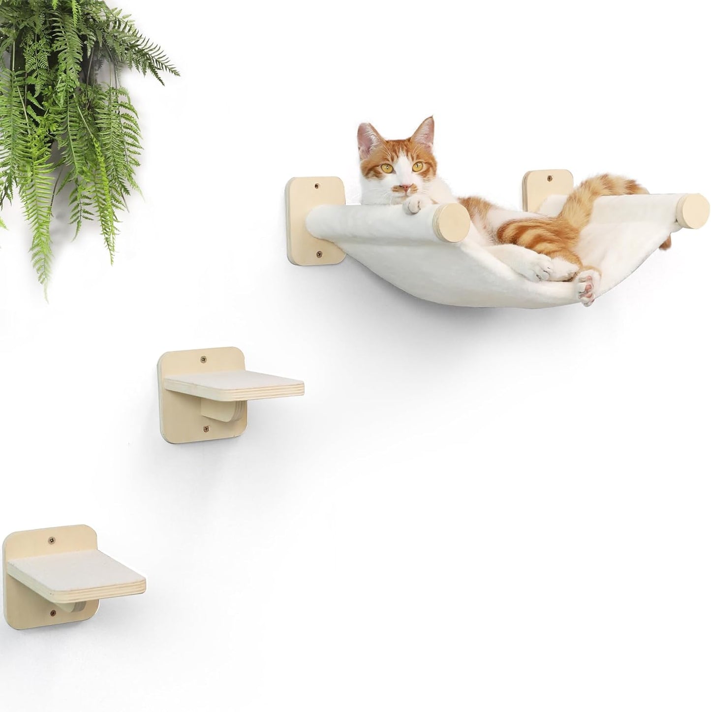 FUKUMARU Cat Wall Hammock with Steps for Climbing and Sleeping