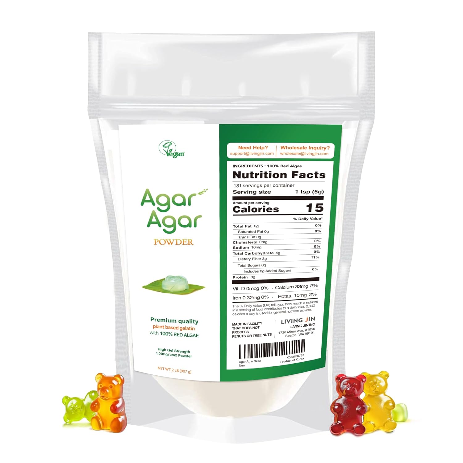 Premium Vegan Agar Agar Powder for Healthy Cooking and Baking