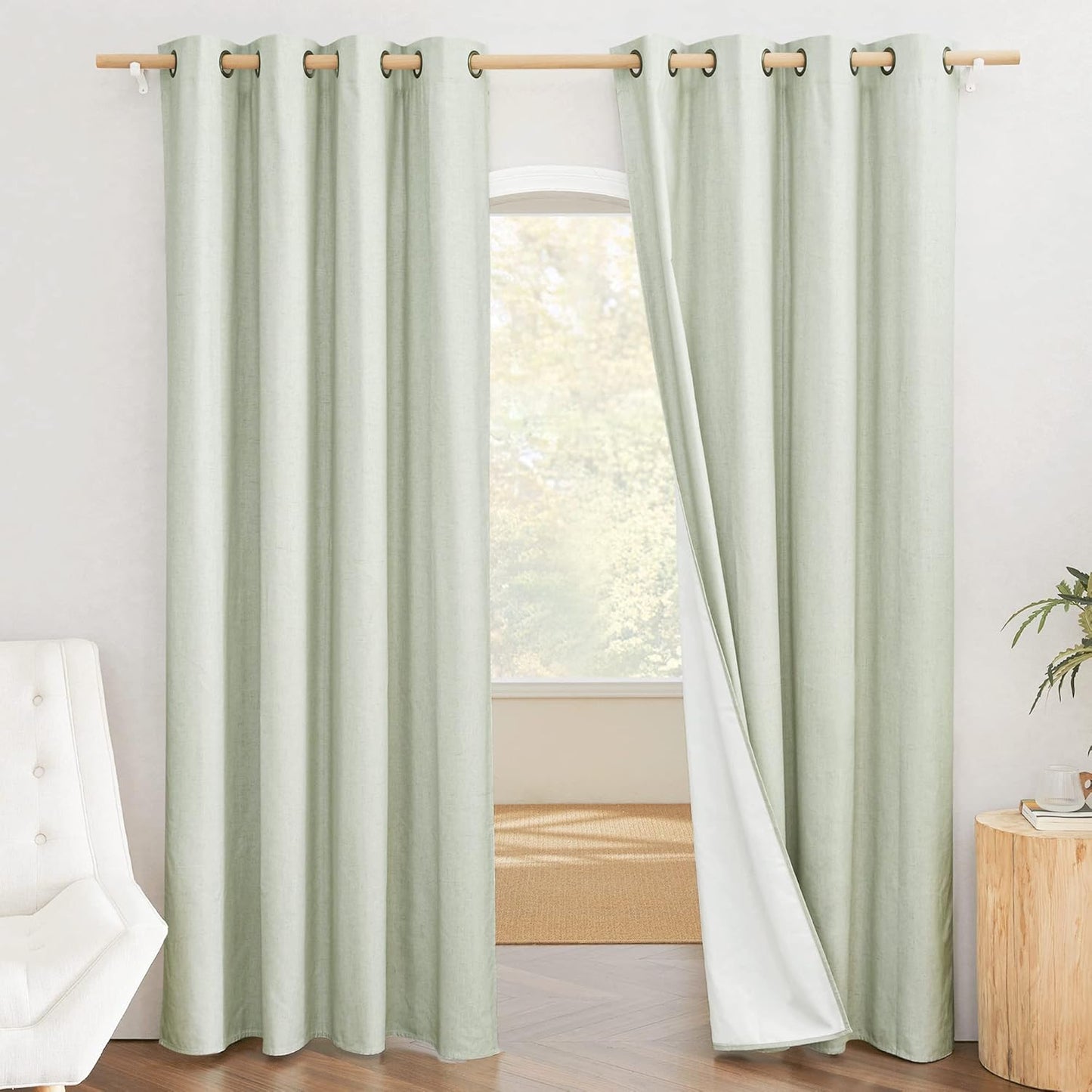 NICETOWN Sage Green Blackout Curtains for Elegant Home Decor
