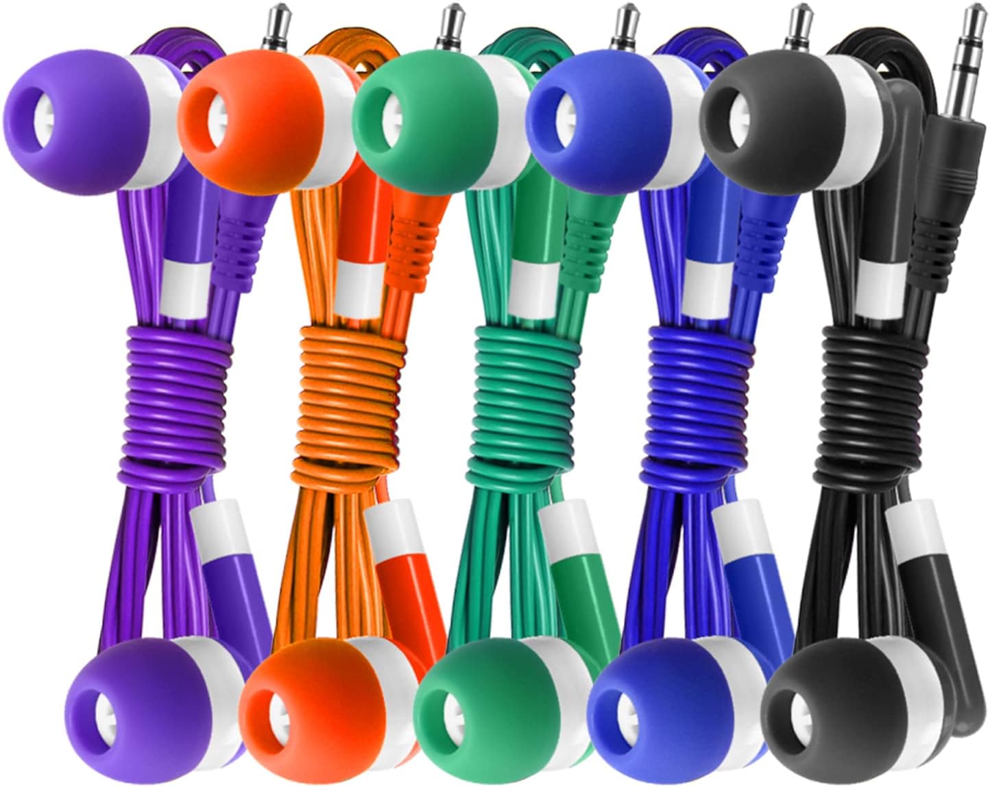 Bulk Earbuds Headphones 100 Pack for Schools and Libraries