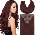 Caliee Clip in Human Hair Extensions in Wine Red for Volume