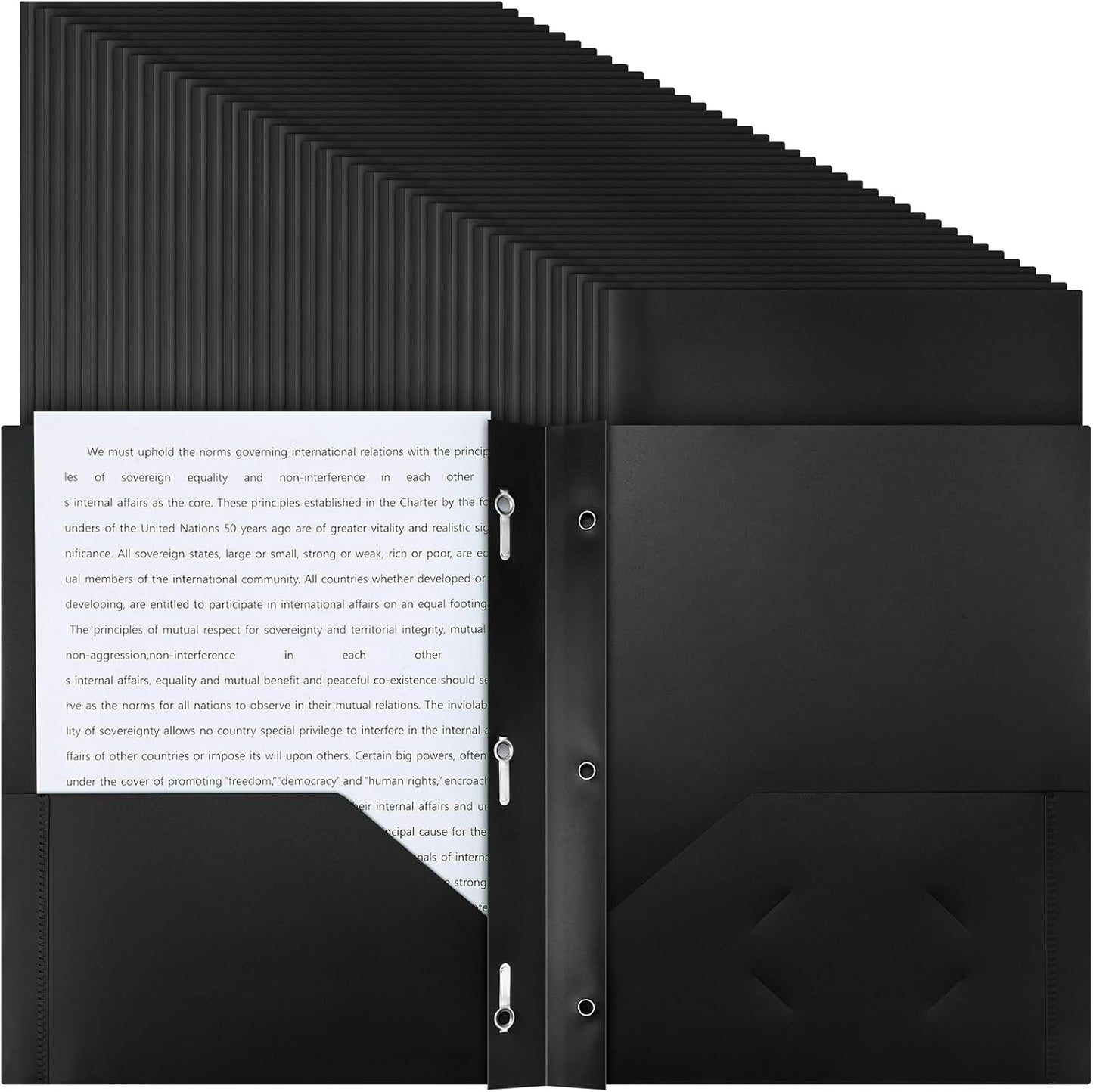 Patelai 48 Pcs Plastic Folders with 2 Pockets for Organization