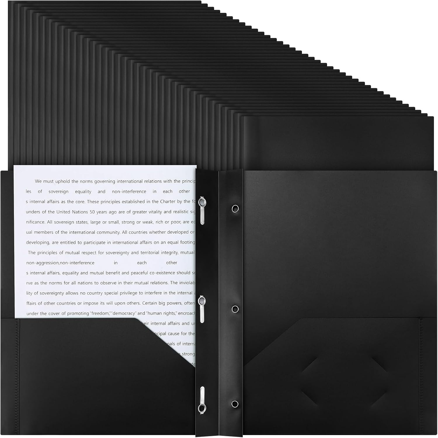 Patelai 48 Pcs Plastic Folders with 2 Pockets for Organization