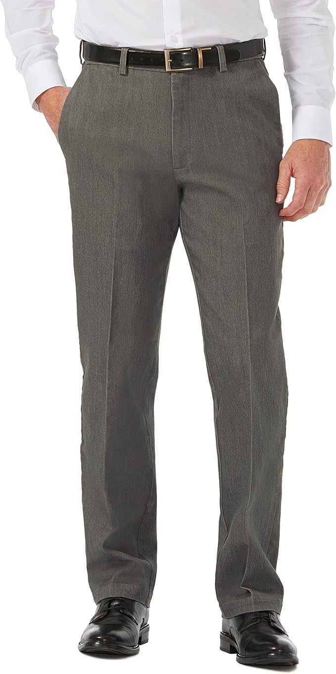 Haggar Men's Pleat & Flat Front Denim for Comfort and Style