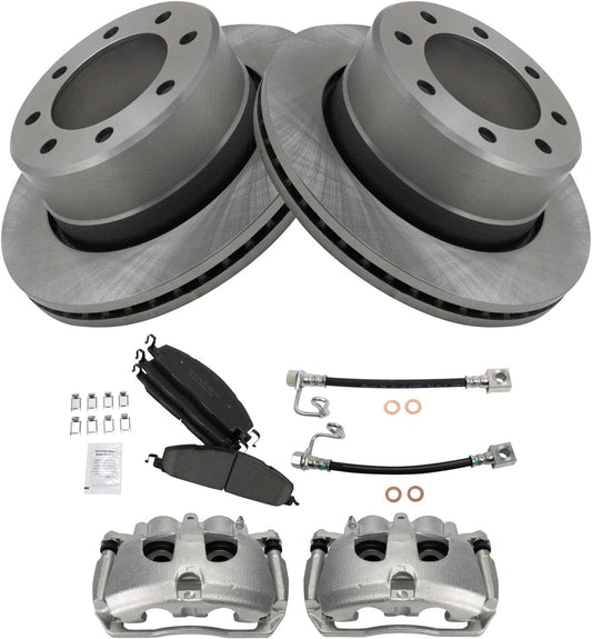 TRQ Rear Brake Pad & Rotor Kit for 2014-2018 Ram 3500