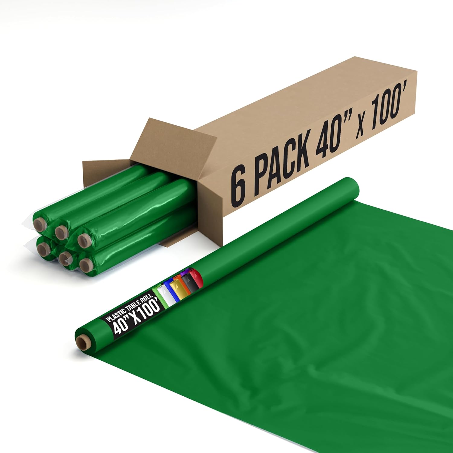 Emerald Green Plastic Table Cover Roll for All Occasions