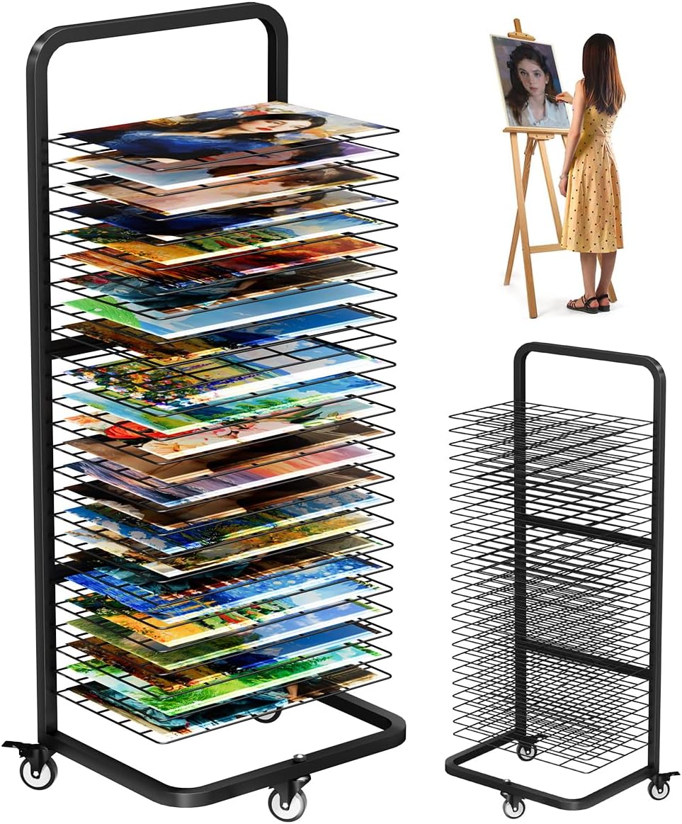 Art Drying Rack for Painting with 25 Removable Shelves