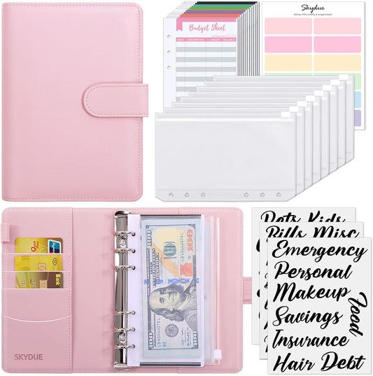 SKYDUE Budget Binder with Zipper Envelopes