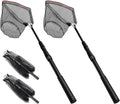 Collapsible Fiberglass Fishing Net 51in Telescoping Pole - Two Pack