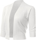 Cropped 3/4 Sleeve Bolero Shrug for Women - Lightweight Layer
