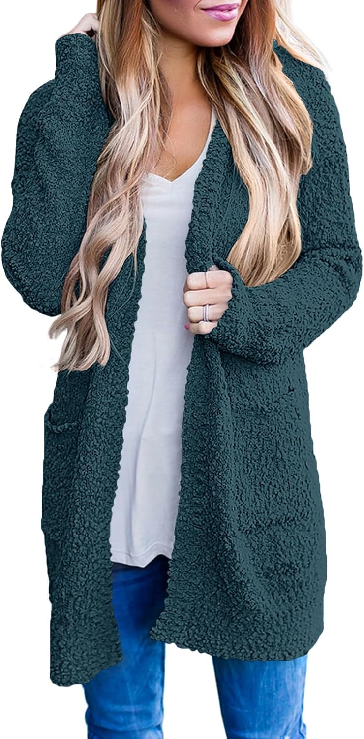 MEROKEETY Women's Long Sleeve Soft Chunky Knit Cardigan Coat