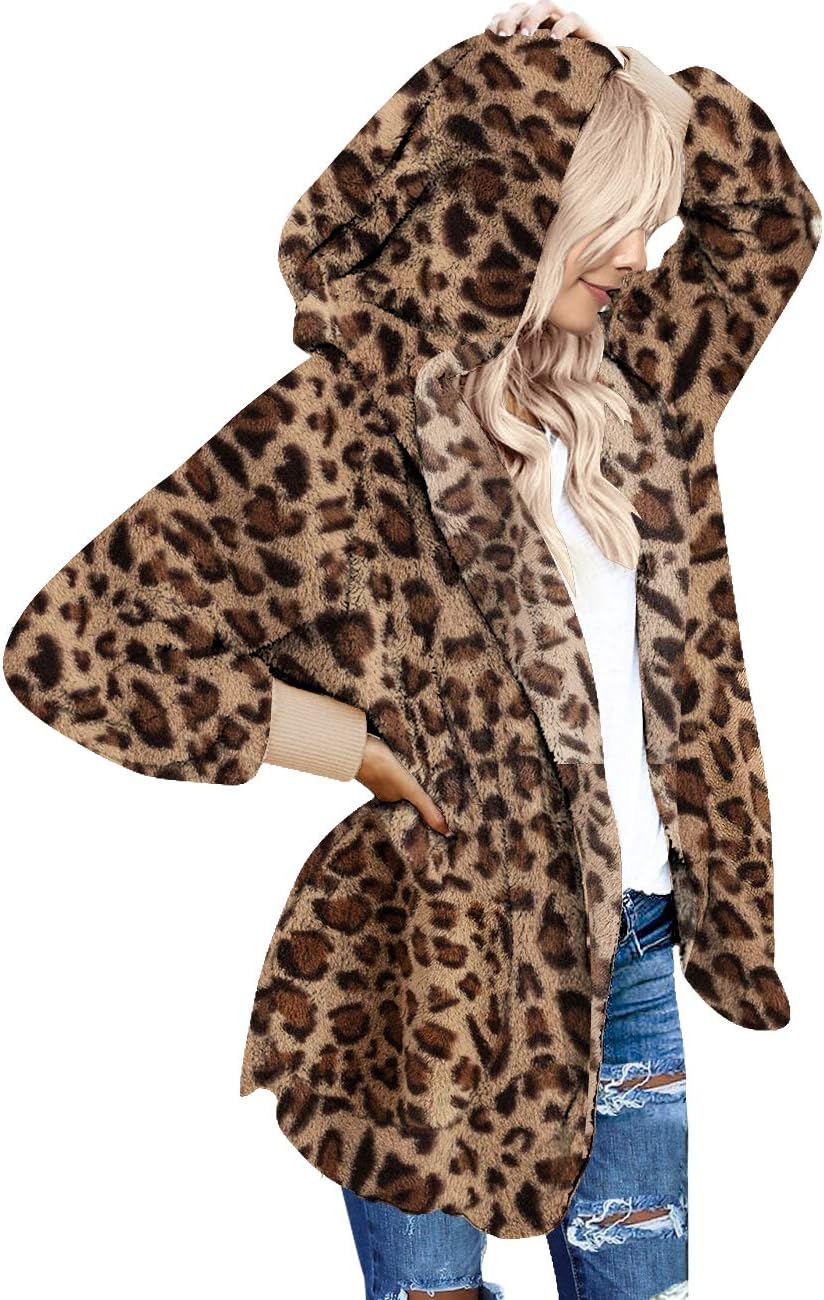 Oversized Fleece Hooded Cardigan for Women - Cozy Winter Wear