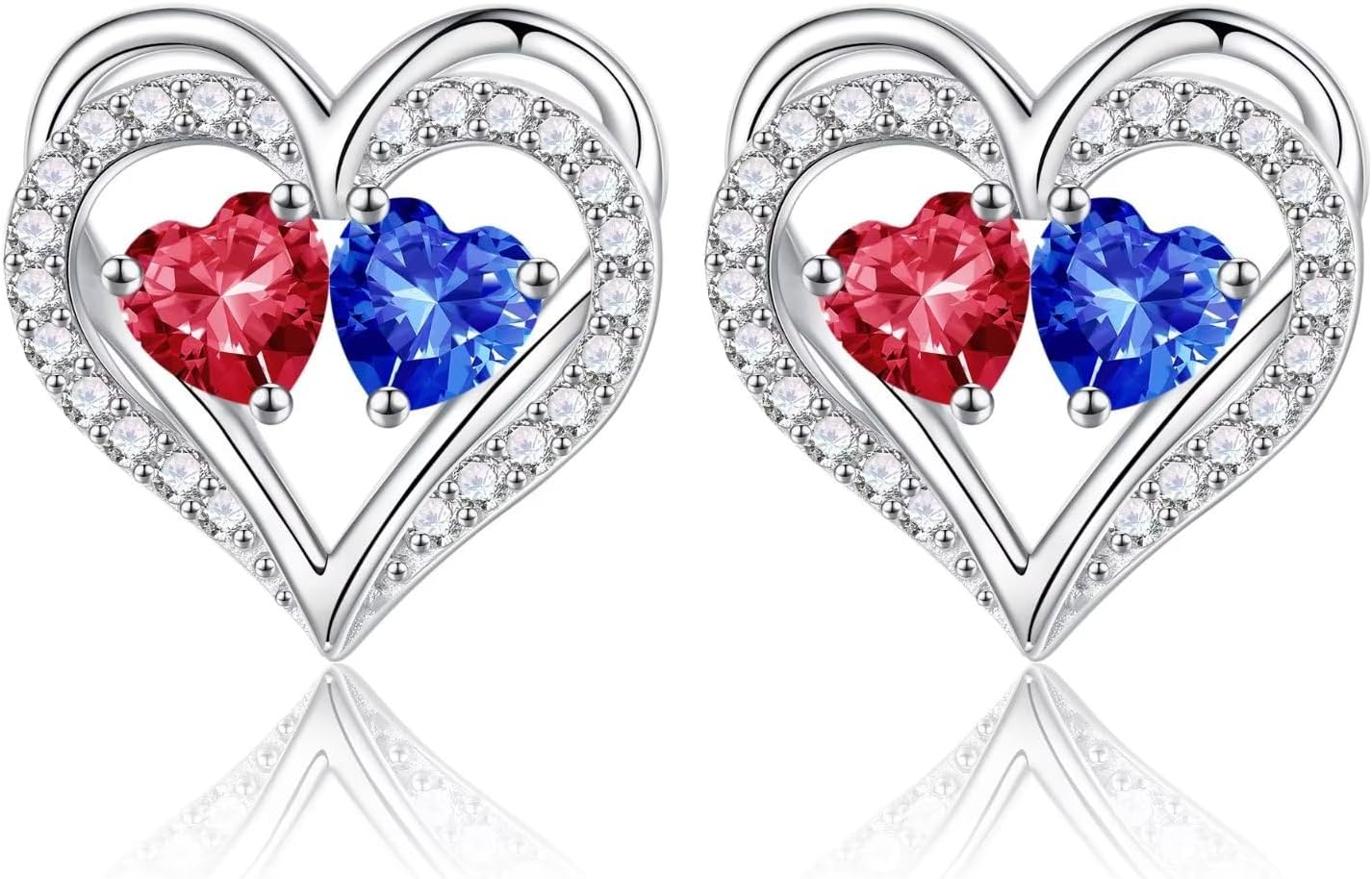 Iefil Christmas Gifts for Women - Sterling Silver Birthstone Earrings