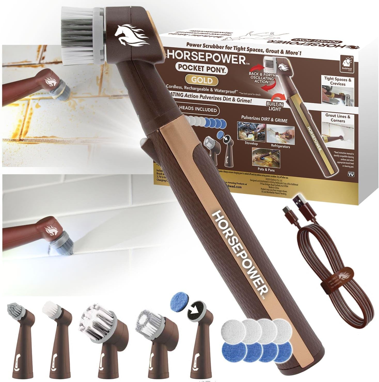 Horsepower Pocket Pony GOLD Edition: Ultimate Cordless Scrubber