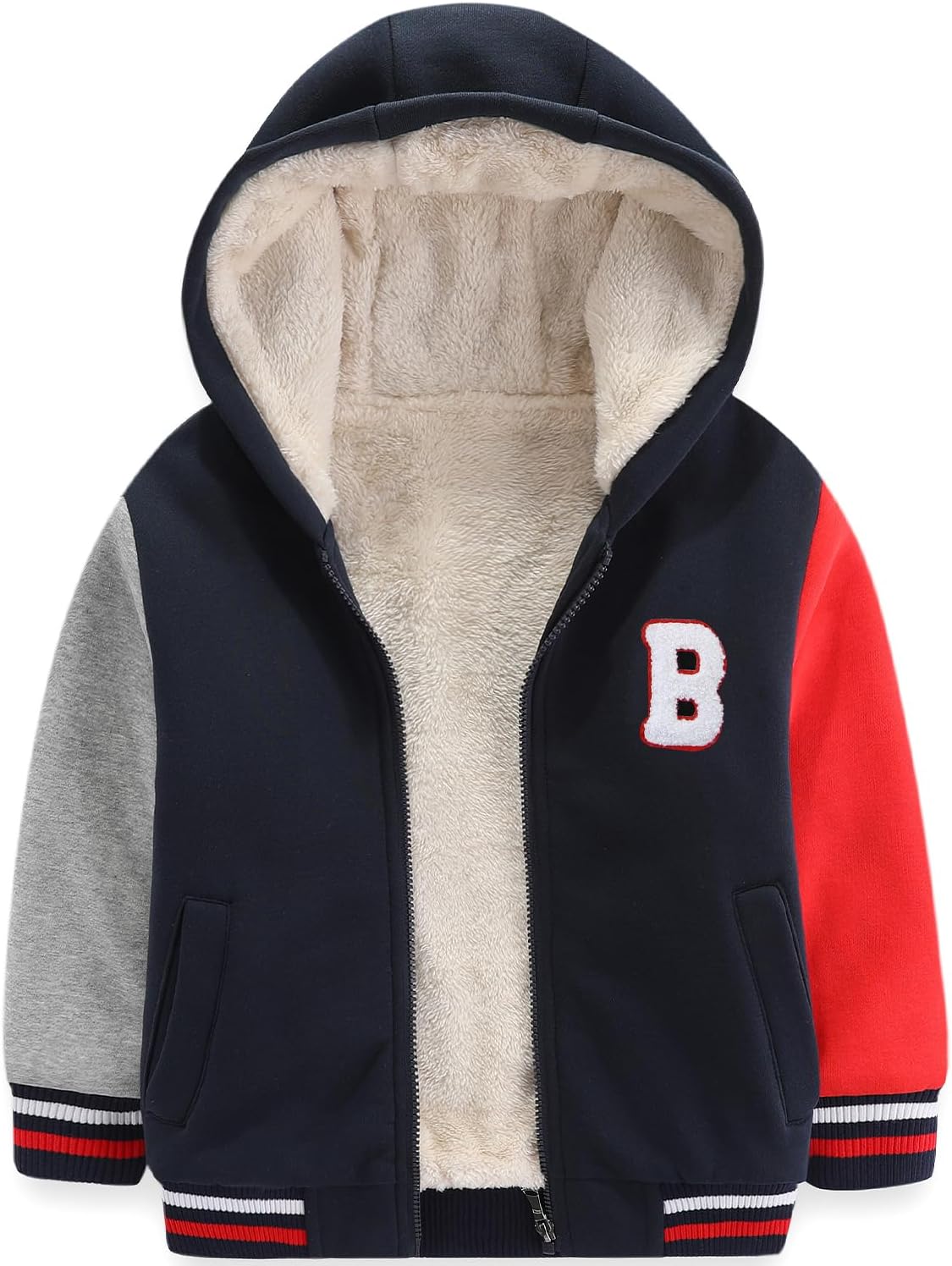 Bumeex Kids Sherpa Fleece Lined Jacket for Boys and Girls