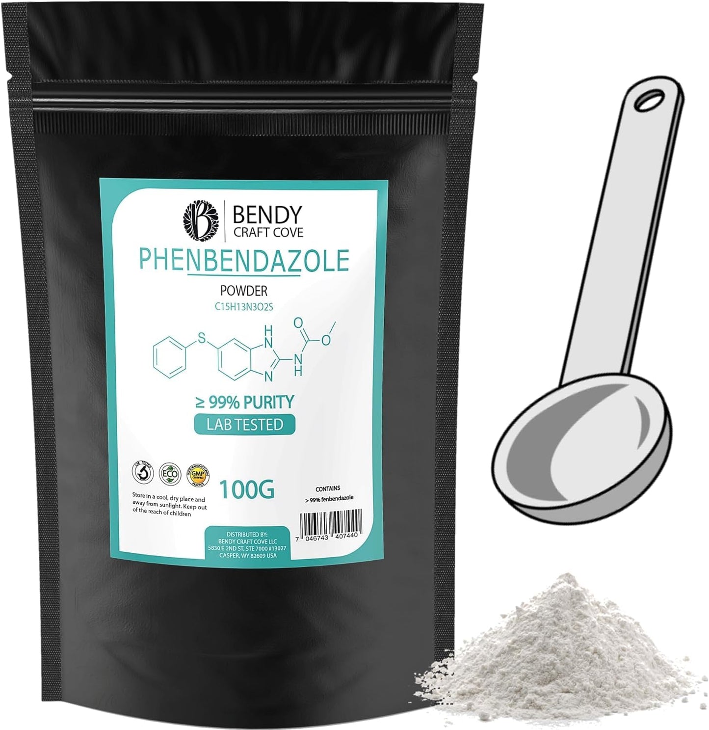 100G Phenbendazole Powder 99.9% Purity with Measuring Spoon