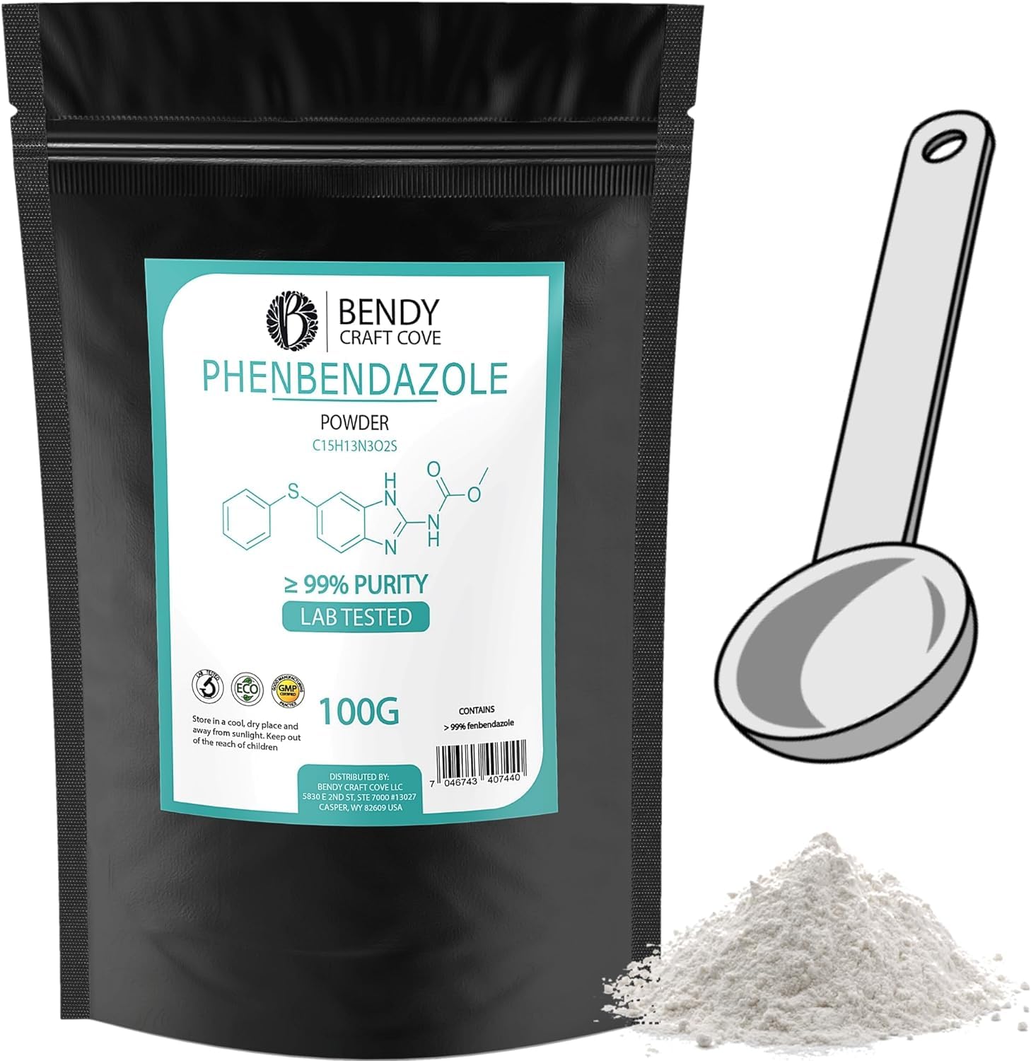 100G Phenbendazole Powder 99.9% Purity with Measuring Spoon