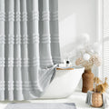 Dynamene Extra Long Shower Curtain 72x84 Grey Tufted Chenille - Tall