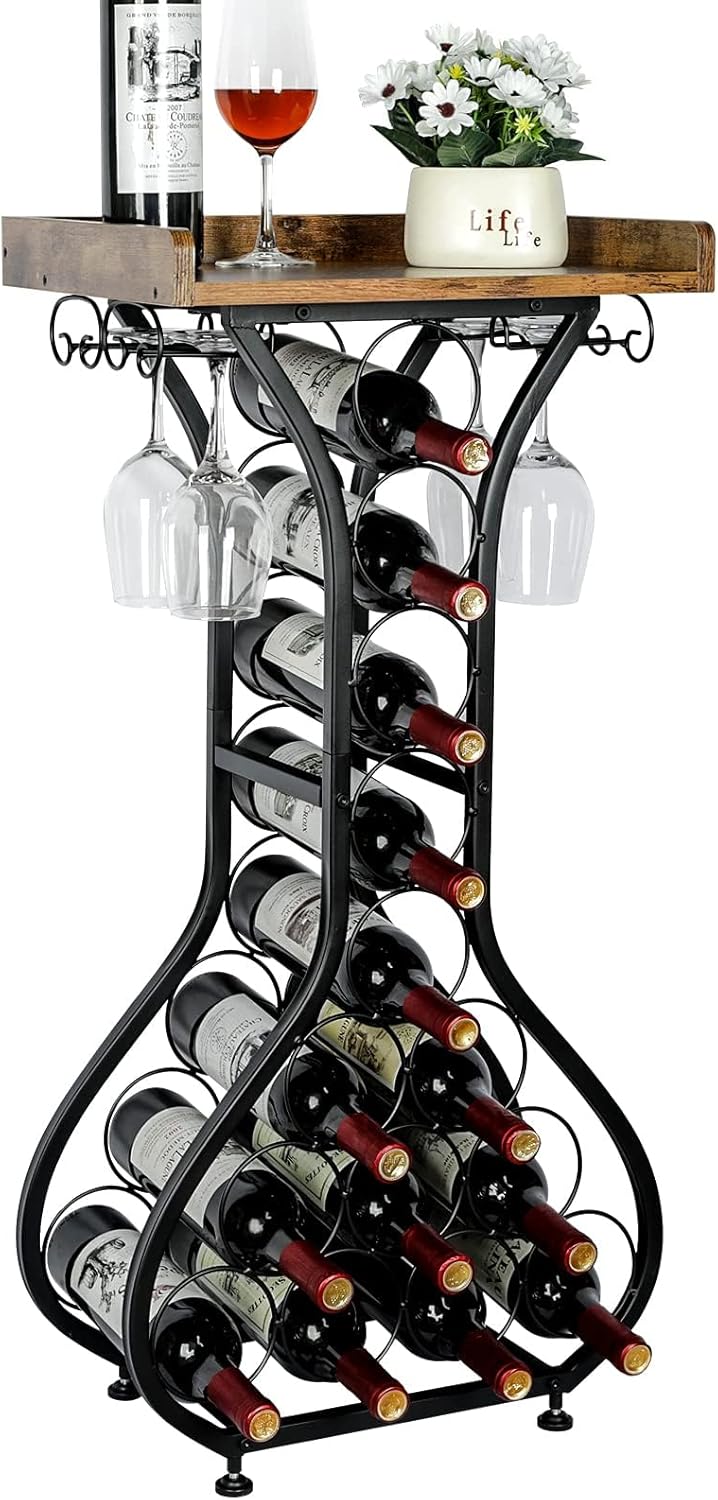 X-cosrack Wine Rack Freestanding Floor Mini Bar Table Holder