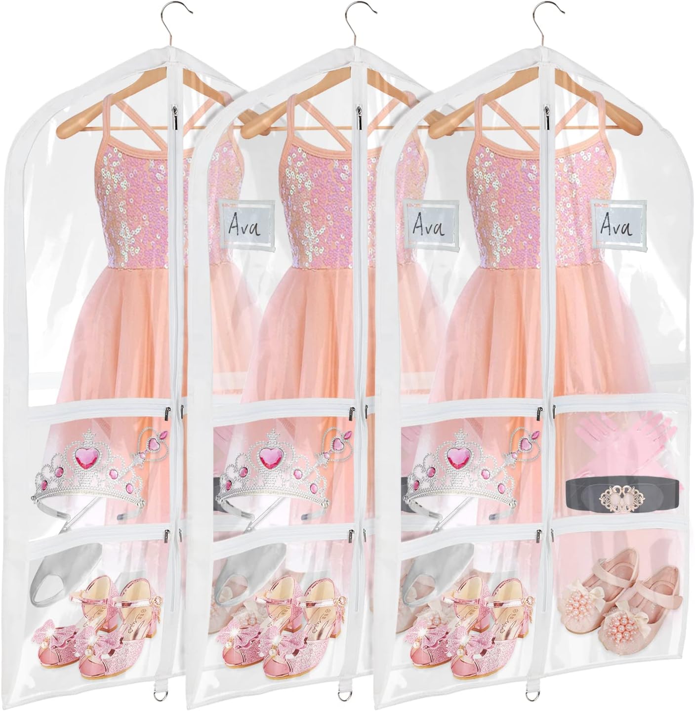 Univivi Clear PVC Dance Costume Bags for Competitions - 3 Pack