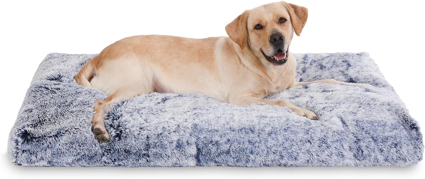 Bedfolks Plush Waterproof Dog Crate Bed for Comfort