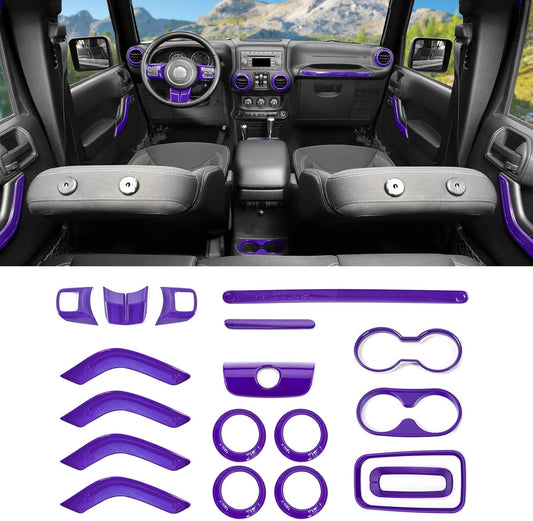 18PCS Full Set Interior Trim Kit for Jeep Wrangler JK 2011-2018