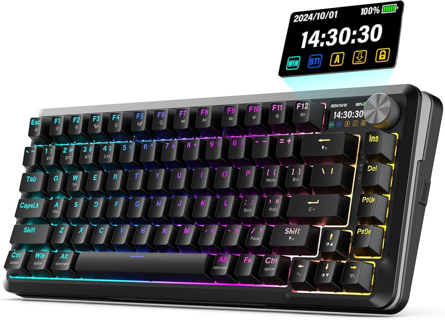 Redragon Wireless Mechanical Keyboard with Smart Screen & Knob