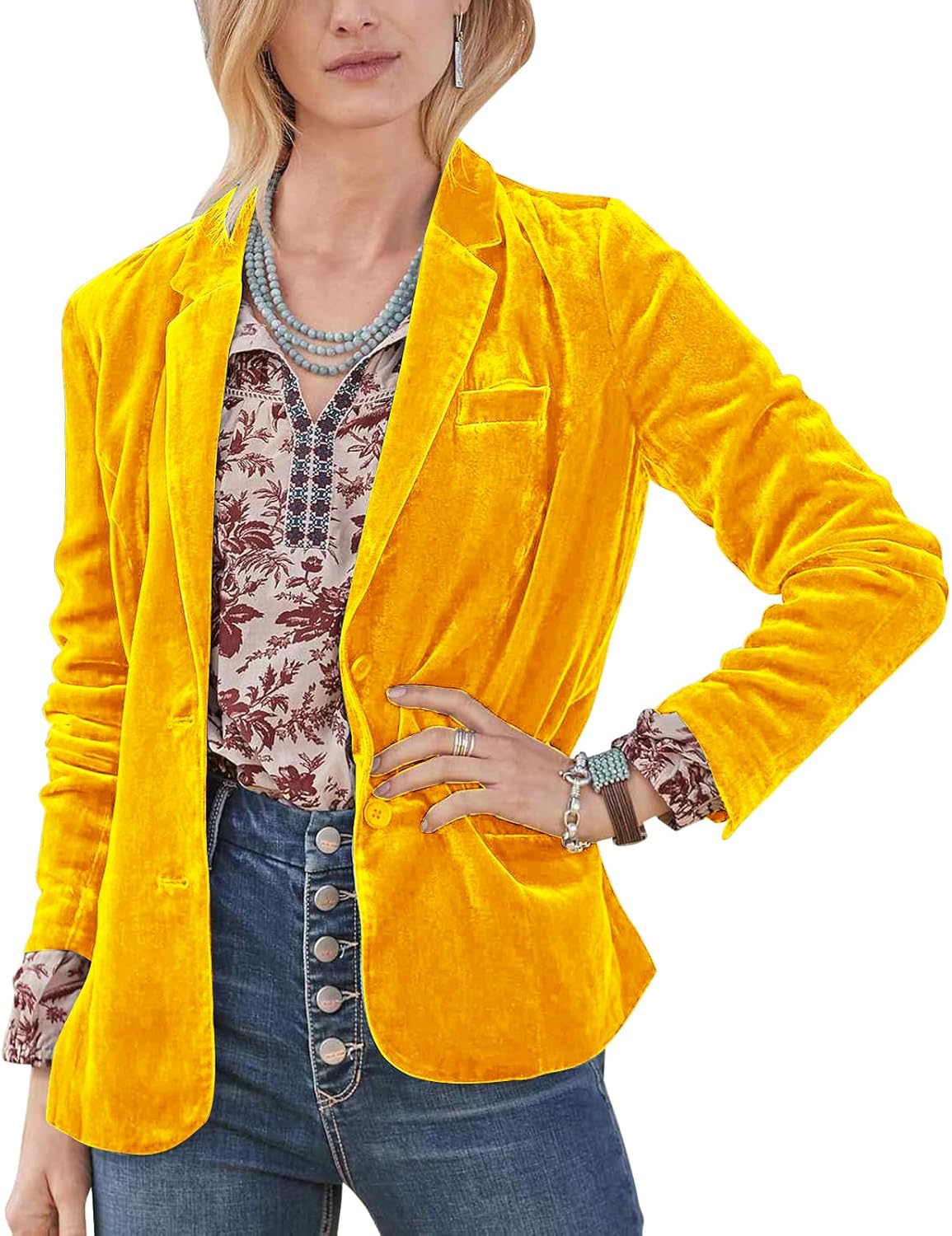 MINTLIMIT Women's Casual Velvet Blazer for Chic Style