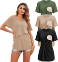 Ekouaer Maternity Nursing Shirts 3-Pack - Soft, Stretchy Tees