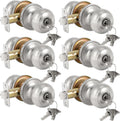 Keyed Entry Door Knob with Lock and Key - Satin Nickel