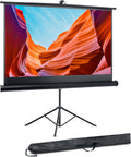 Pyle Projector Screen with Stand 100-In Portable Fold-Out Matte - Fast