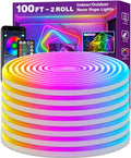 AILBTON 100Ft Neon Rope Lights - Flexible RGB Gaming & Room Ambience