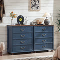 Farmhouse 4 Drawer Dresser Set of 2 for Bedroom Storage