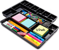 Desk Drawer Organizer Tray with 9 Compartments - 2 Pack