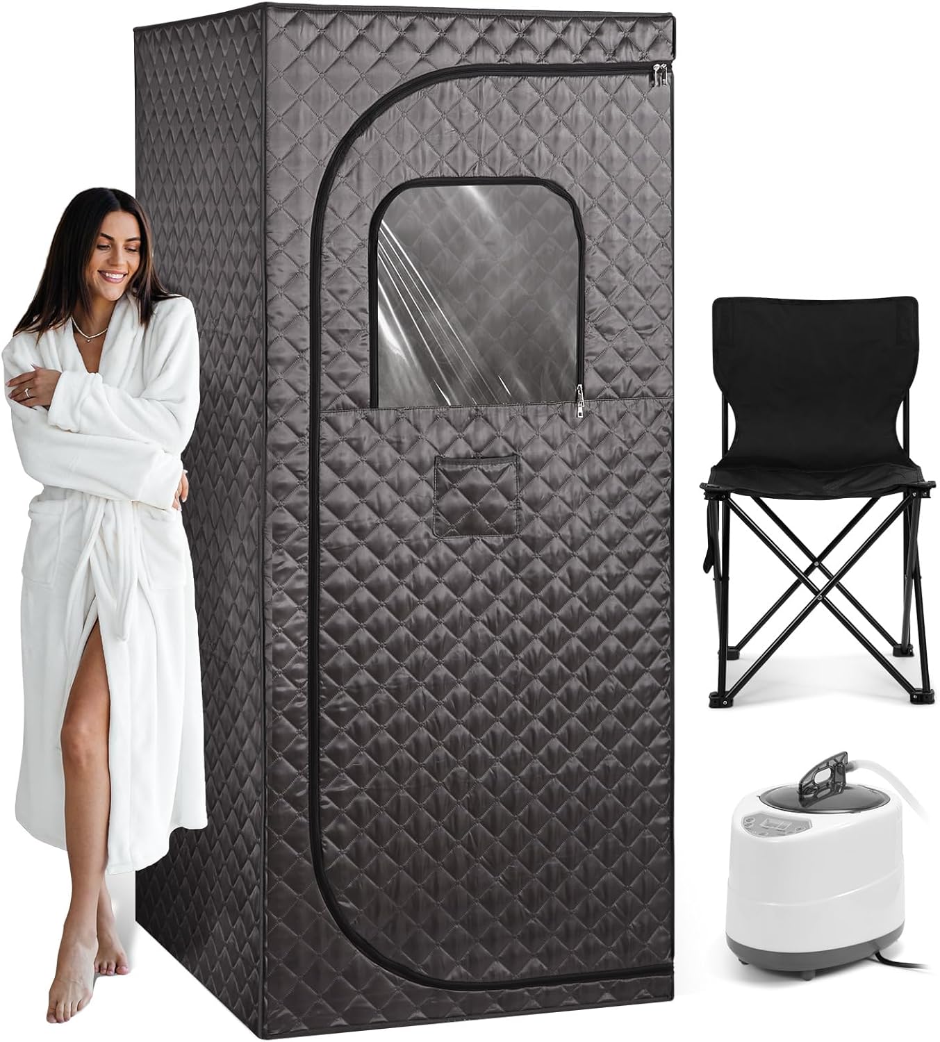 Portable Steam Sauna Tent, Full Size, 1000W Steamer, Remote Control