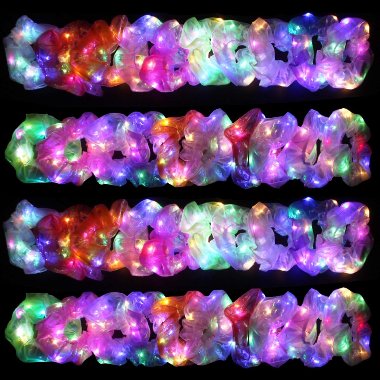 40PCS LED Scrunchies for Women and Girls - Luminous Hair Bands
