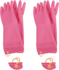 Non-Slip Waterproof Rubber Gloves for Dishwashing - 2 Pairs