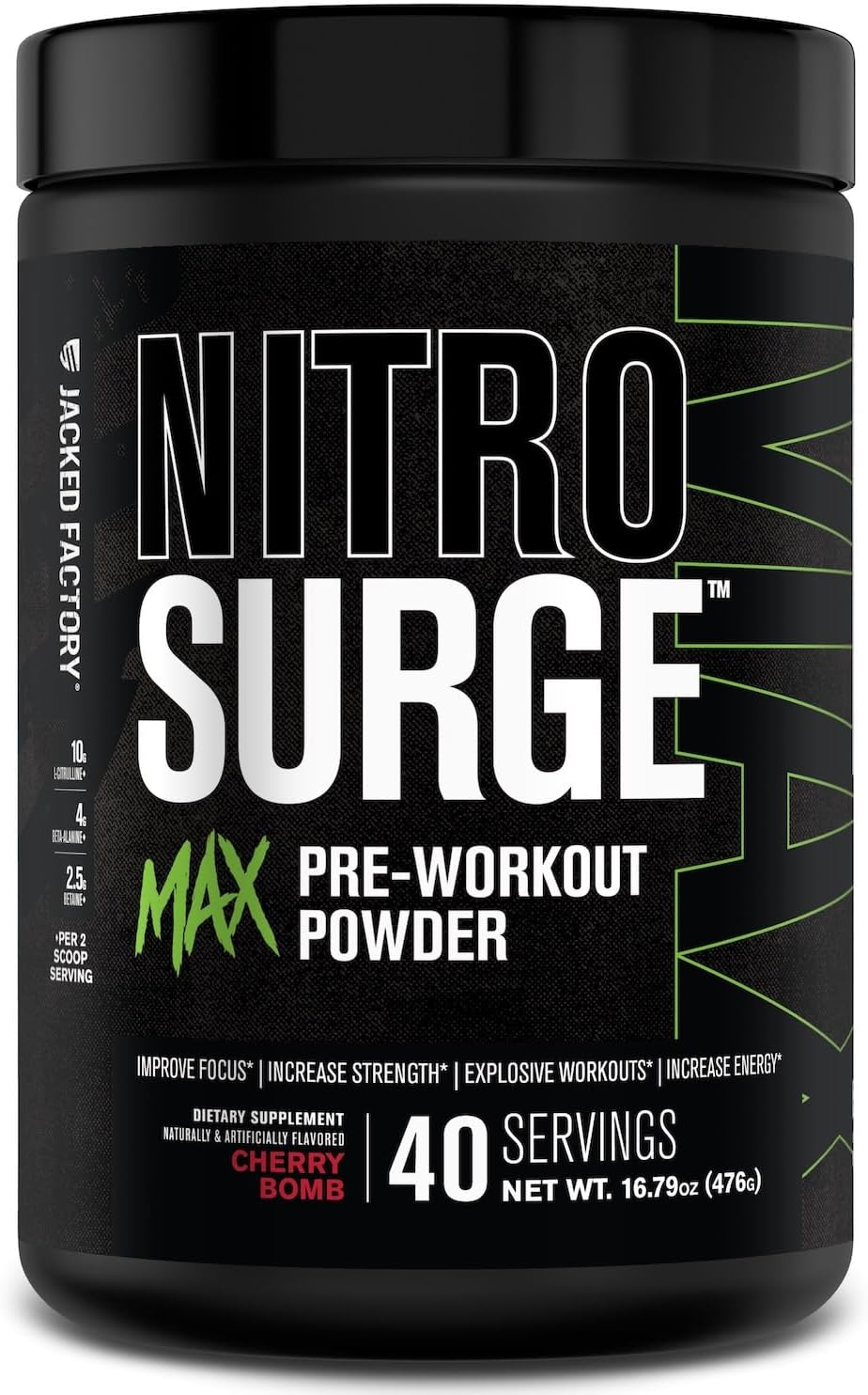 Jacked Factory Nitrosurge Max Pre Workout Powder for Peak Performance