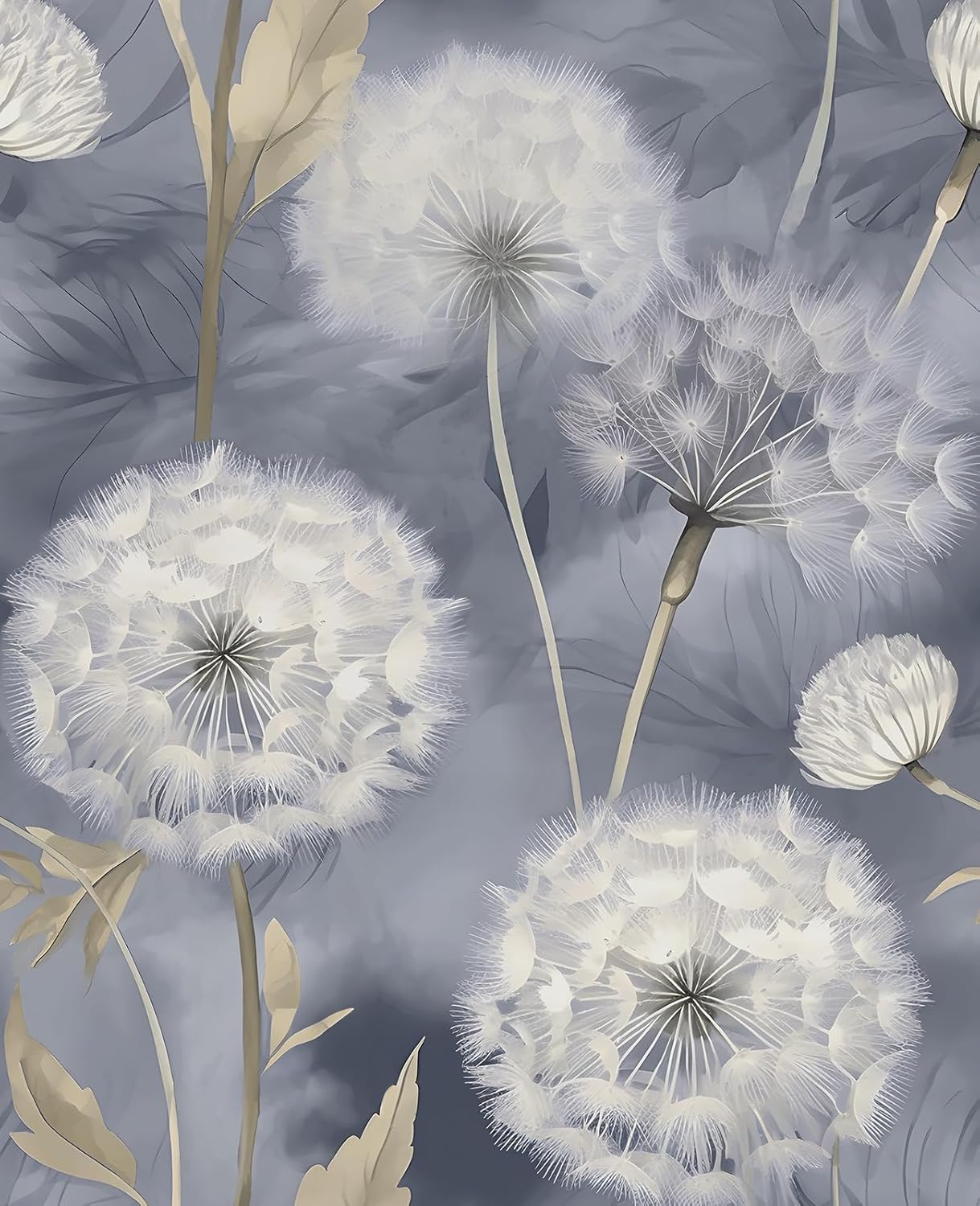 Extra Long Dandelion Floral Peel and Stick Wallpaper for Home
