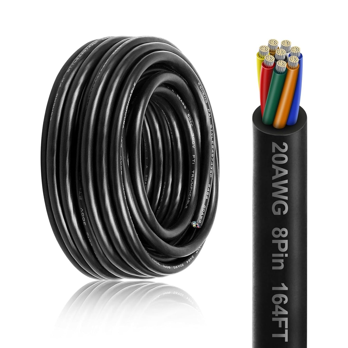 20 Gauge 8 Conductor Electrical Wire for LED Lighting Projects