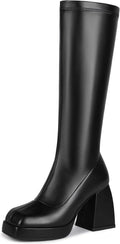 Knee High Boots Women Platform Chunky Block Heel Stylish Design
