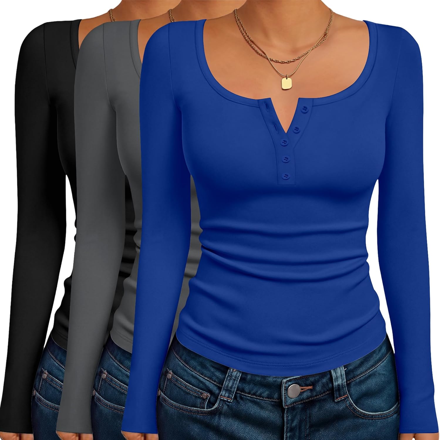 Ekouaer Women's Long Sleeve Henley T Shirts for Every Occasion