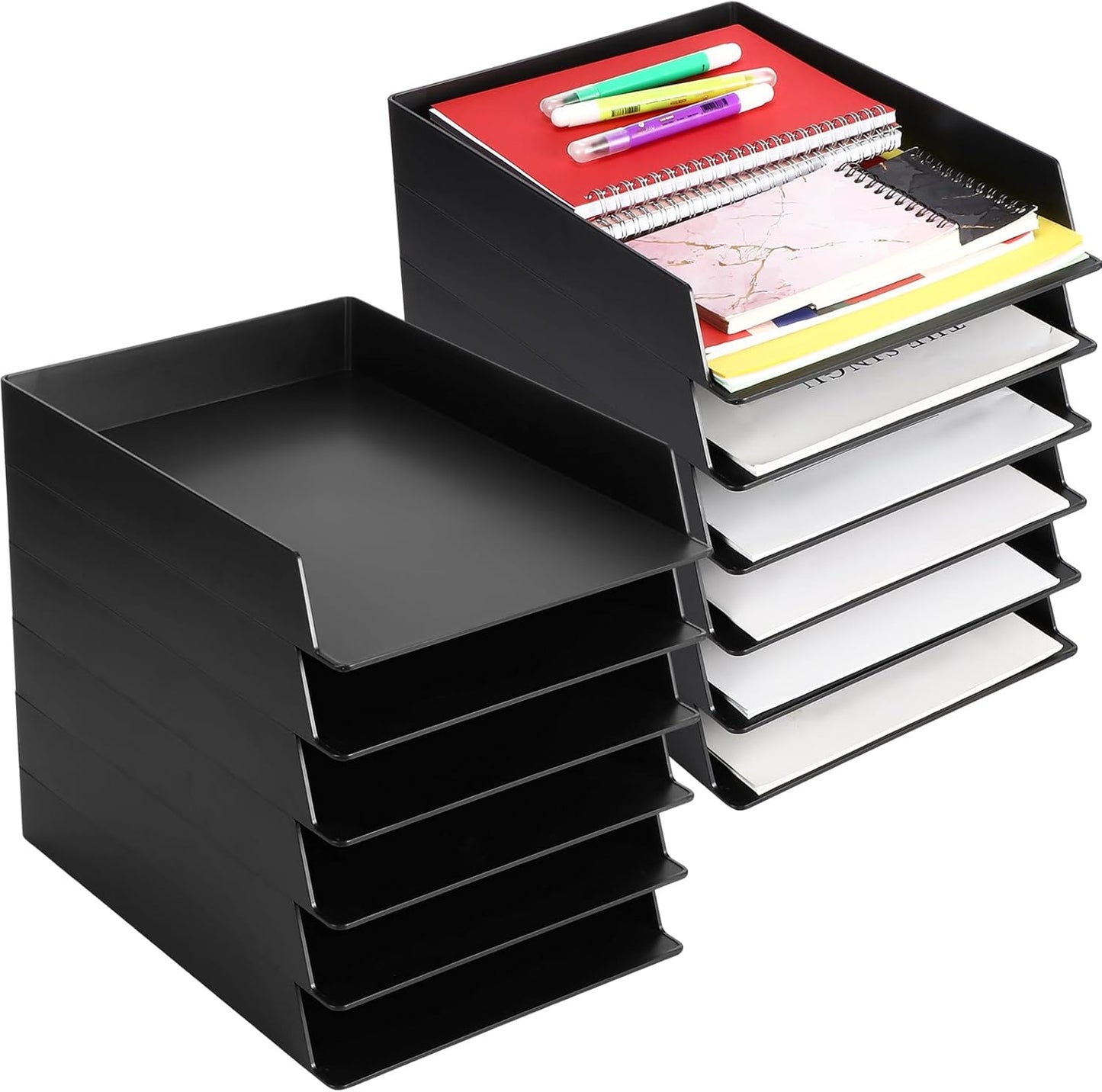Wenqik Stackable Paper Trays for Desk Organization and Storage