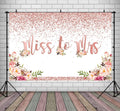 Miss to Mrs Rose Gold Bridal Shower Backdrop 9x6ft - Pretty Pink