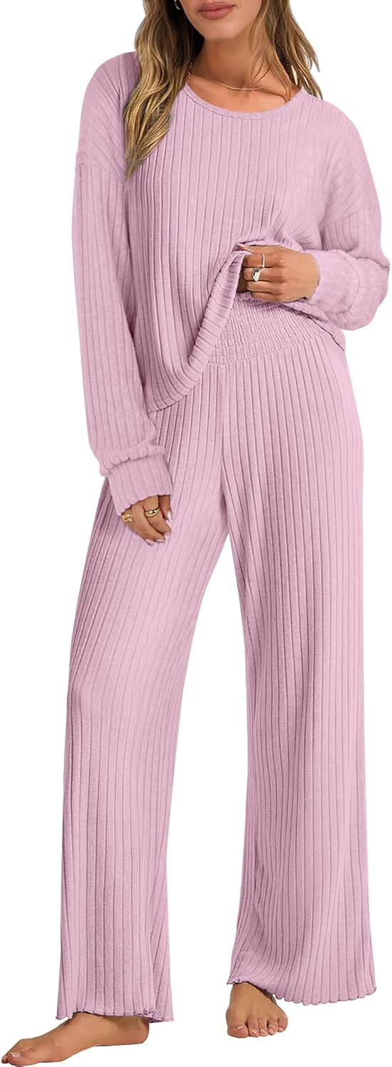 ANRABESS Women 2 Piece Lounge Pajamas Sets for Cozy Comfort
