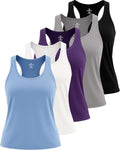 Women's Racerback Tank Top 5 Pack - Dry-Fit Athletic Tanks Real