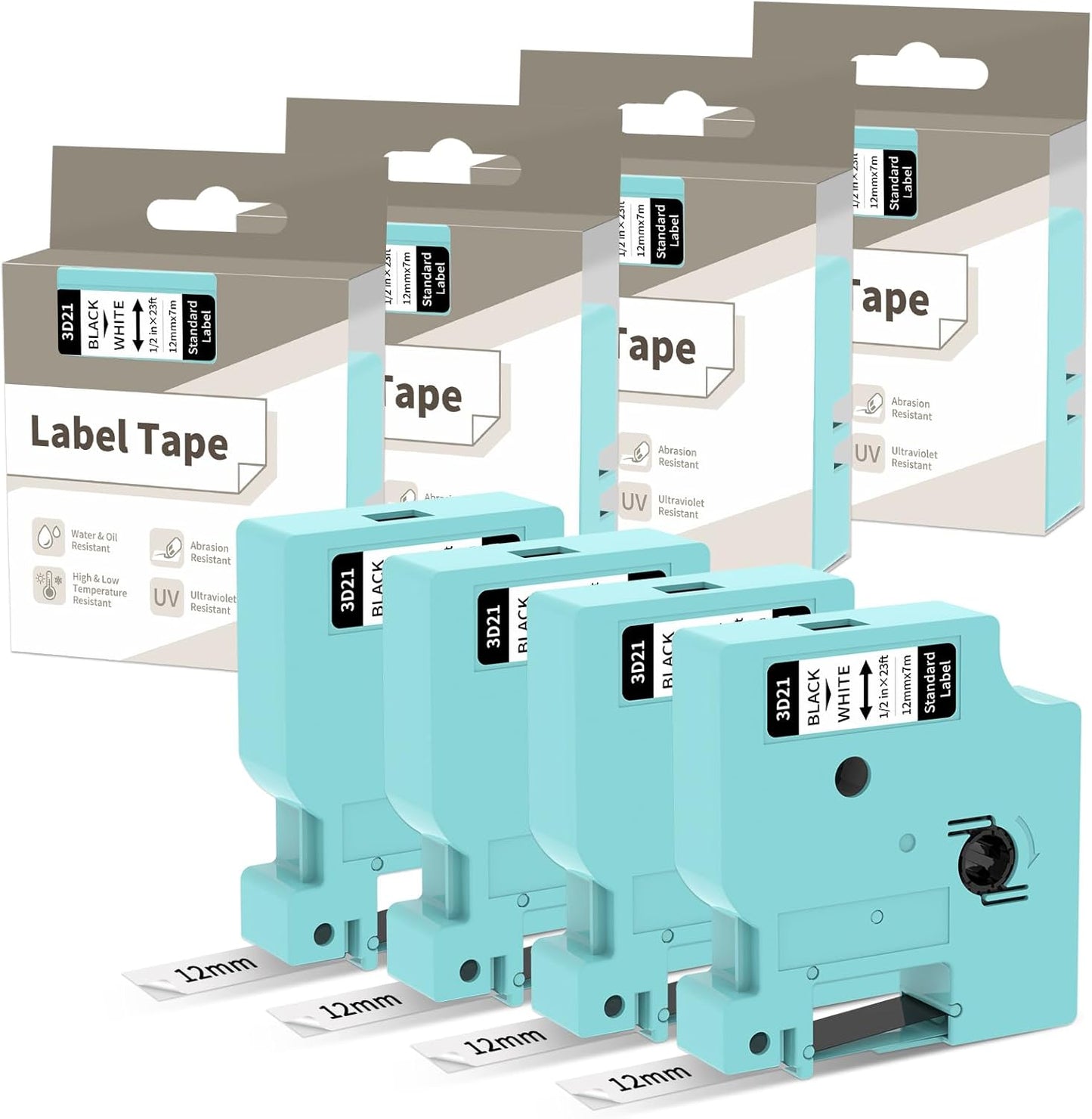 Dymo Label Tape 45013 Refill: Crisp Black on White for LabelManager