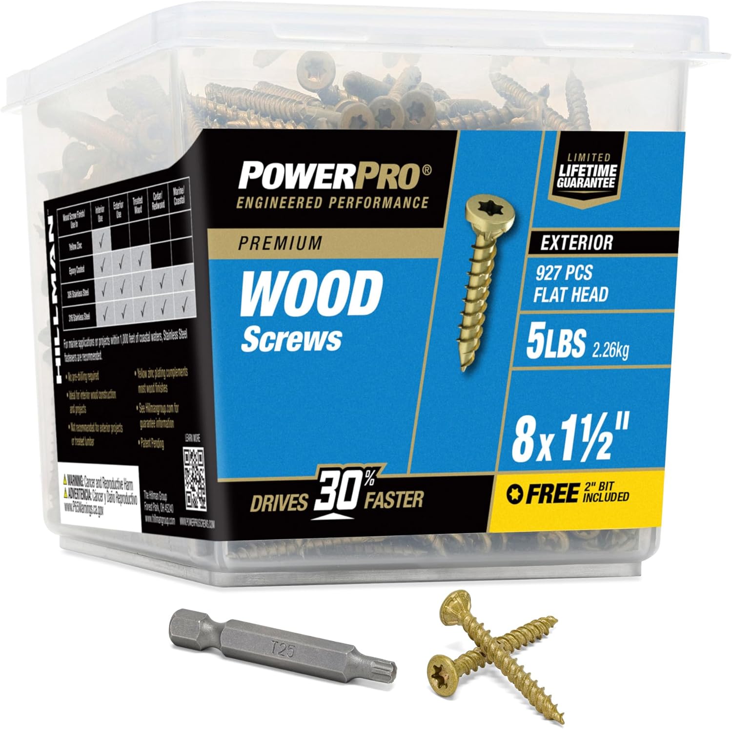 Power Pro Premium Exterior Wood Screws for Outdoor Projects