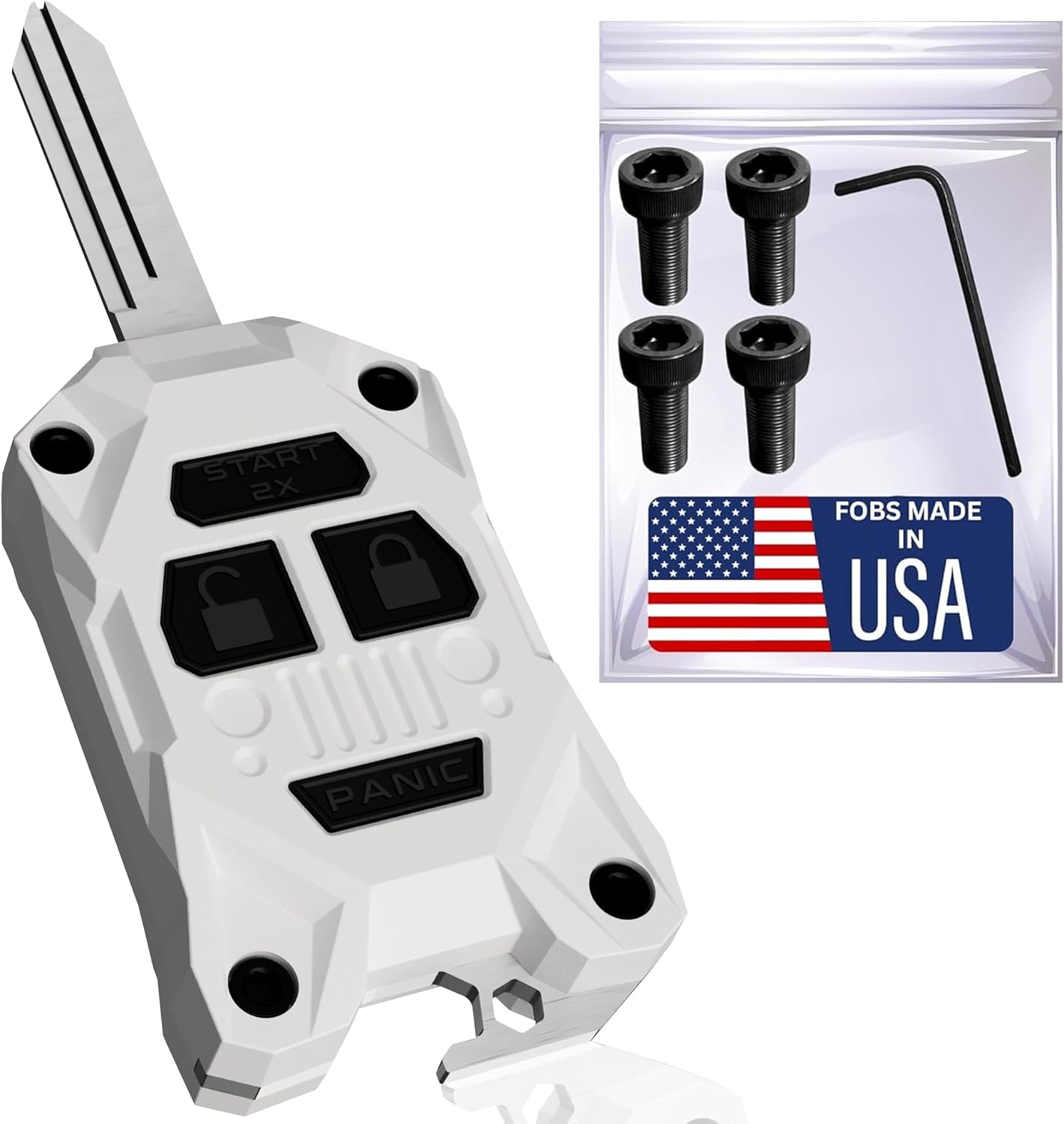 Rugged Replacement Key Fob Shell for Jeep with Built-in Opener